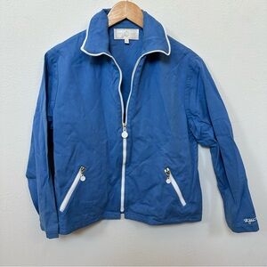 St. John Sport Blue Jacket with White Zipper size small